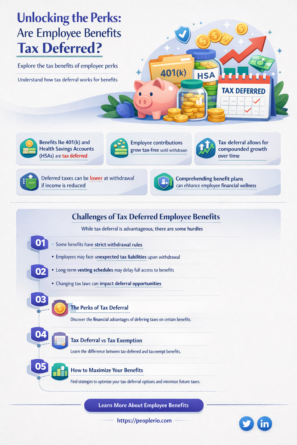 are employee benefits tax deferred
