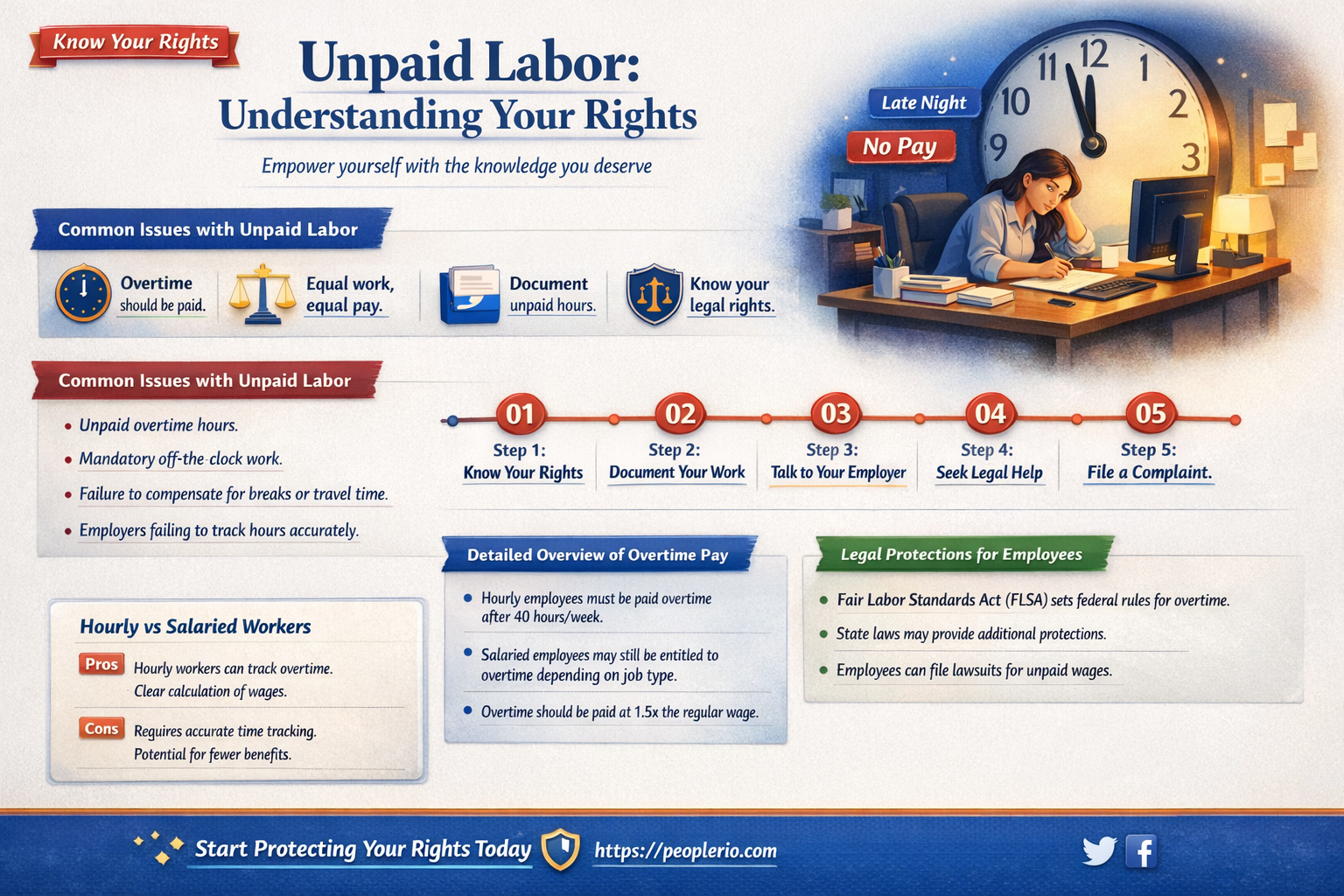 can an employer force and employee to work without pay