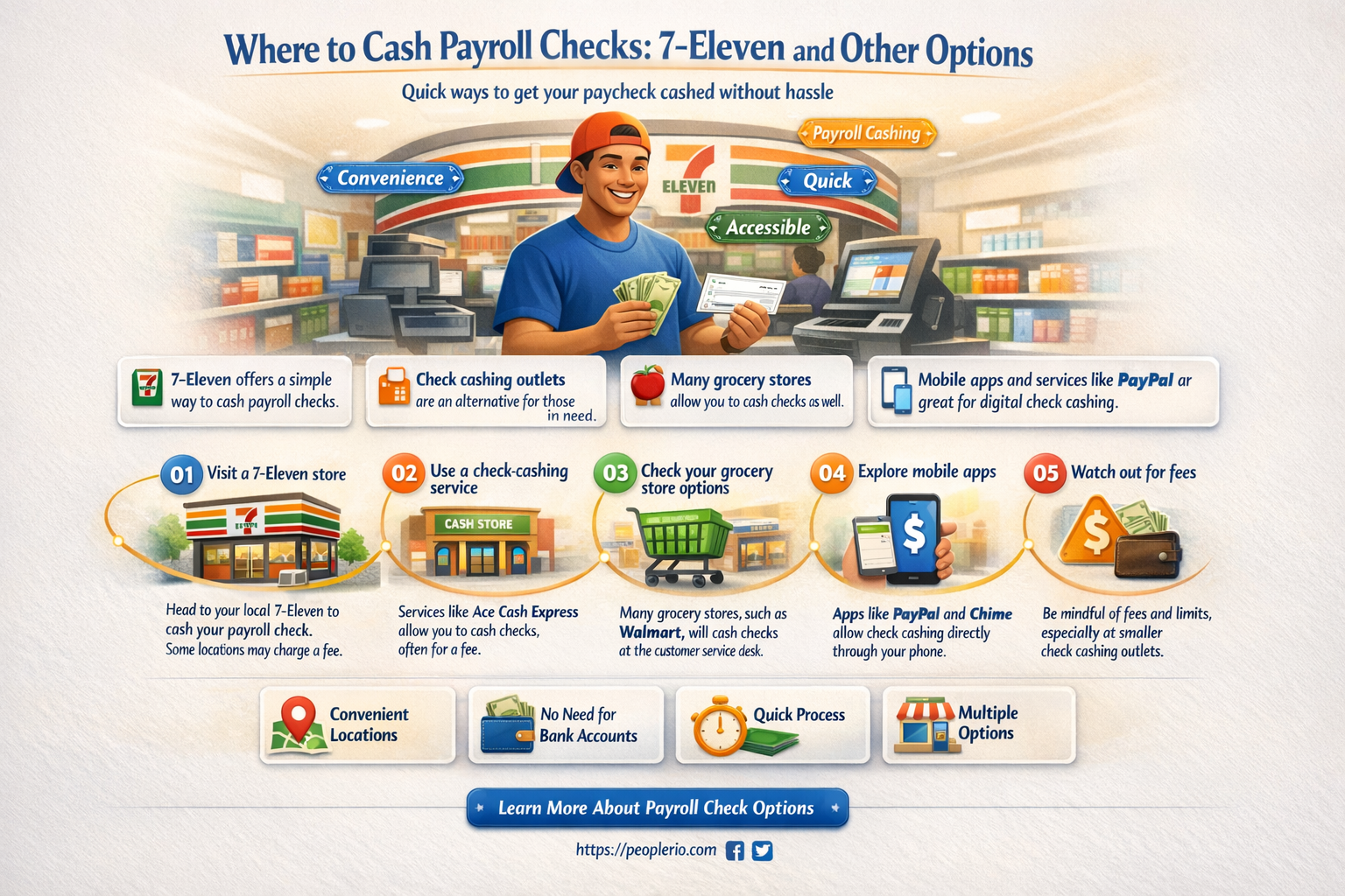 can you cash payroll checks at 7 eleven