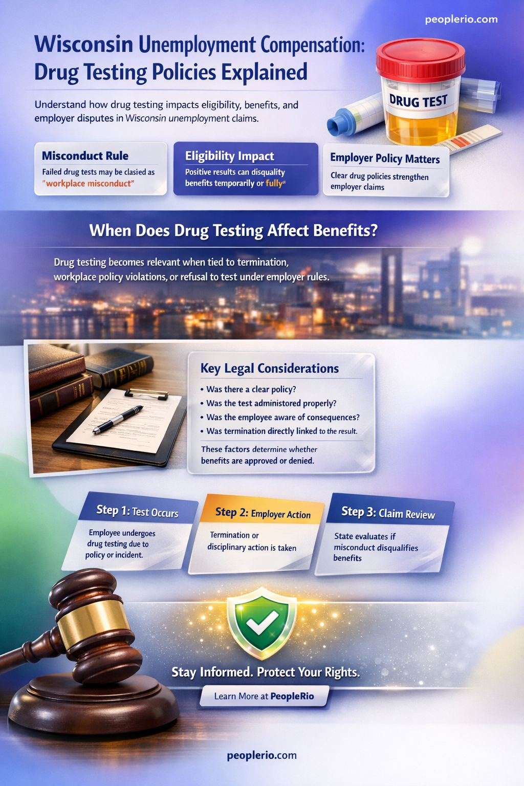 does wi unemployment compensation test for drugs