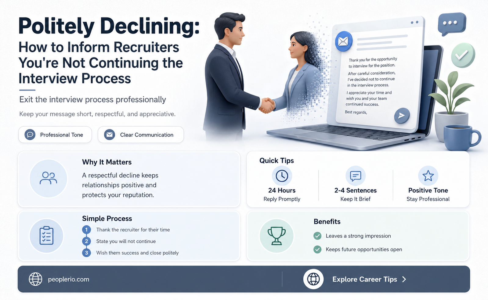 how to tell recruiter im not continuing with interview process