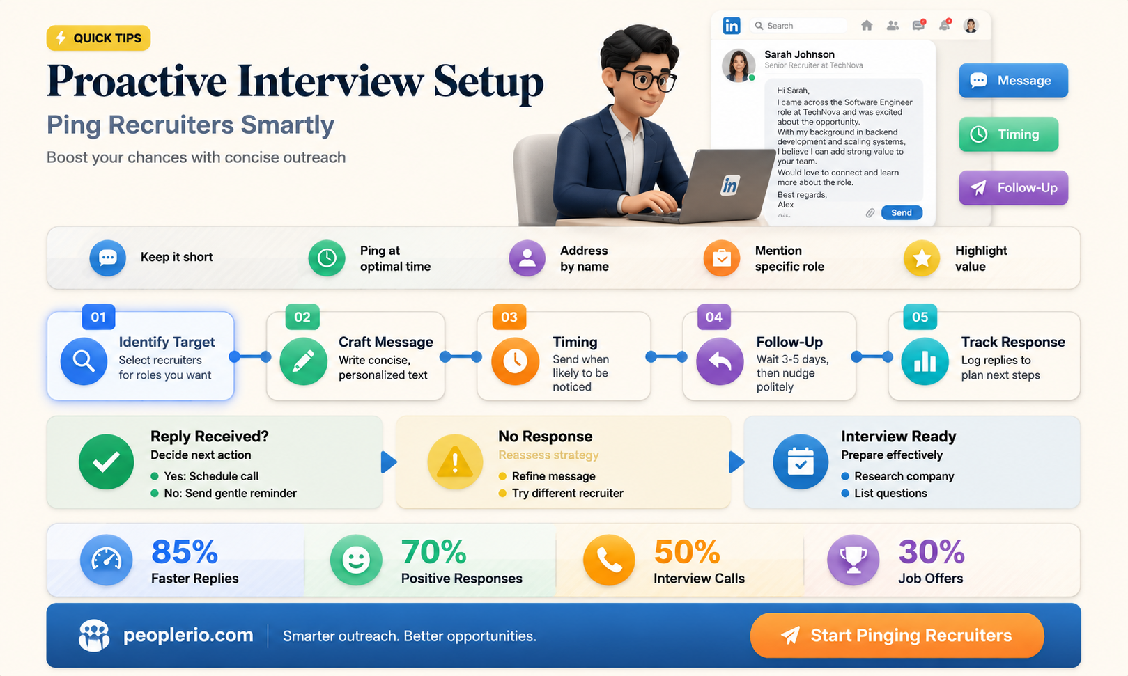 how to ping recruiter to set up interview