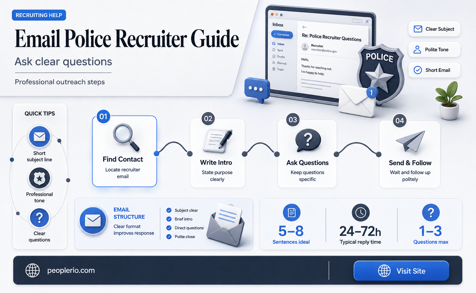 how to email police recruiter if i have a question