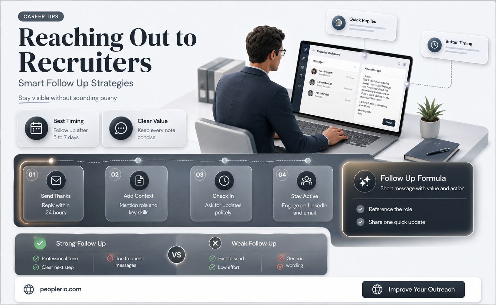how to email about recruiter not following up