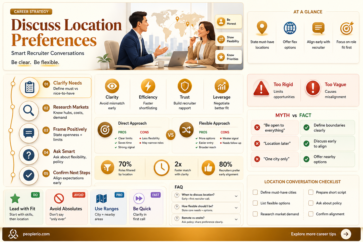 how to ask for location preference to a recruiter