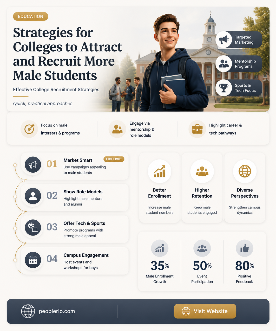 how can colleges recruit more male students