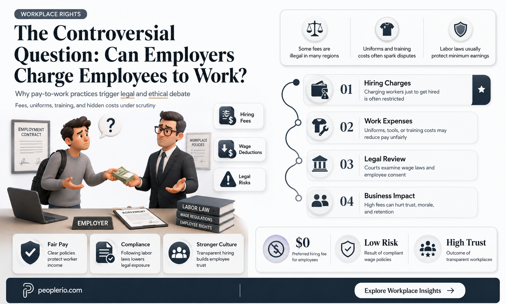 can an employer require an employee to pay to work