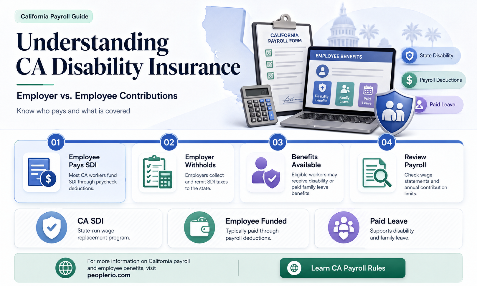 can employers pay ca disability insurance employee portion