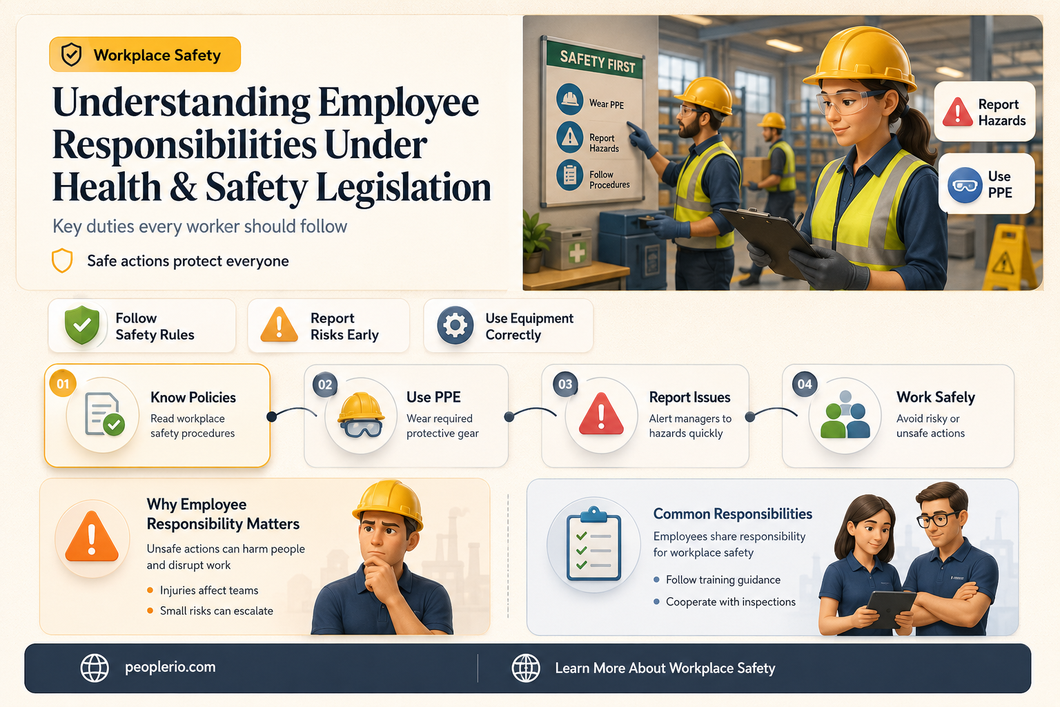 what are employee responsibilities under health & safety legislation