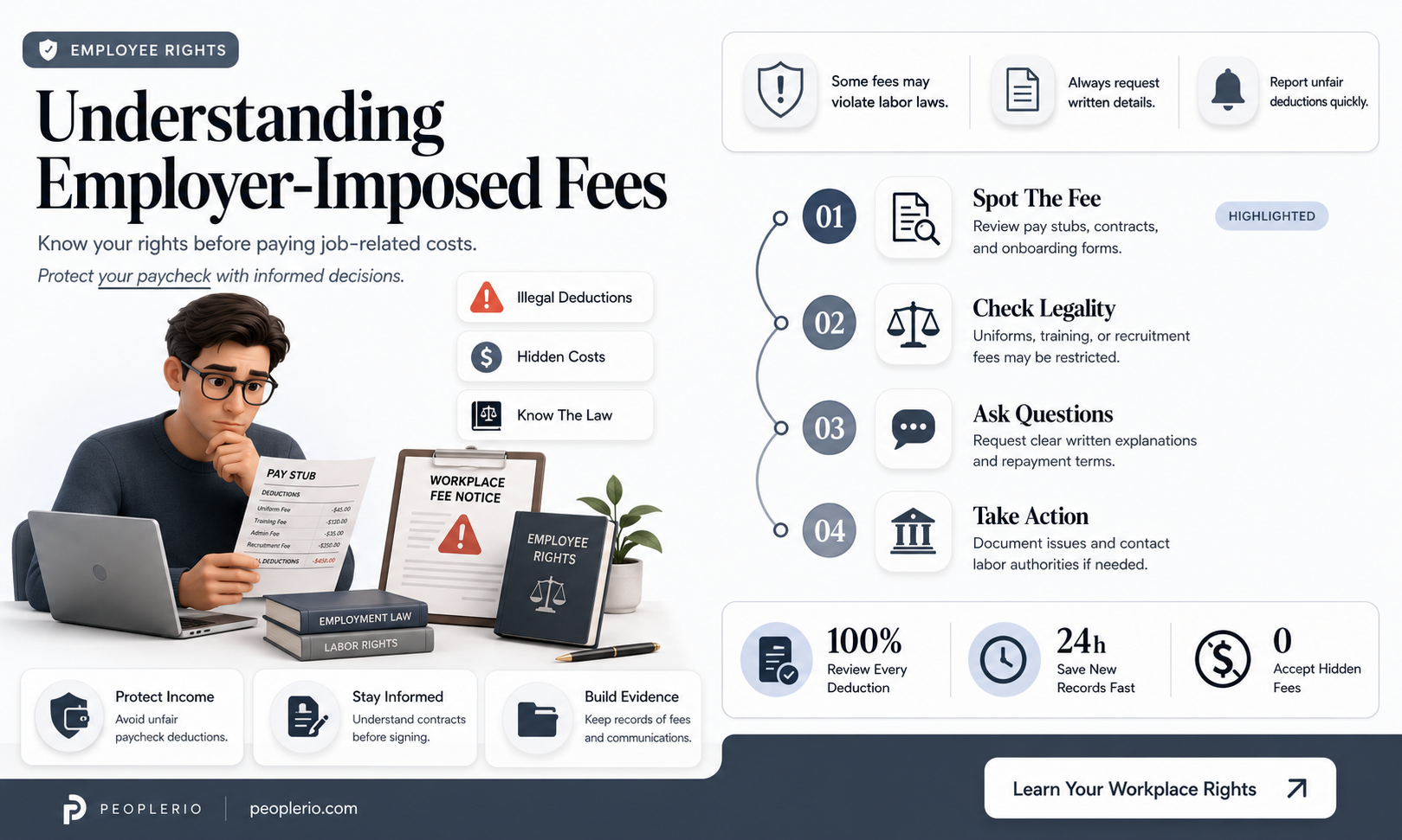 can an employer require an employee to pay fees