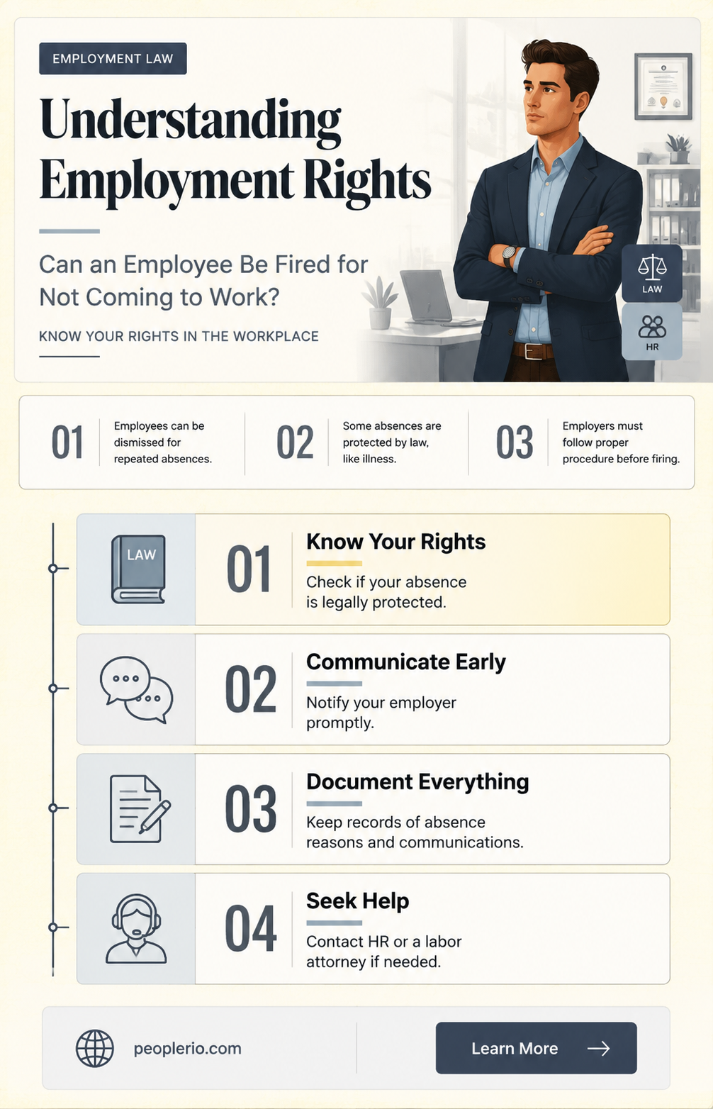 can an employee be fired for not coming to work