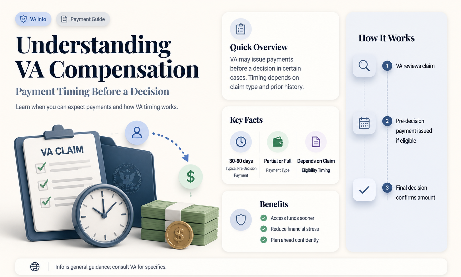 does va compensation pay before decision