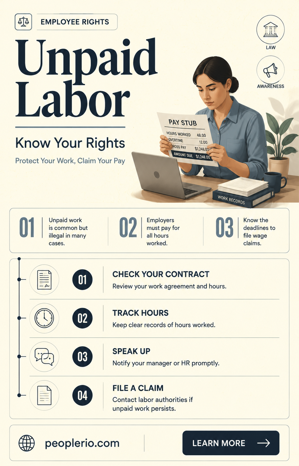 can emploeyer force employee to work without pay