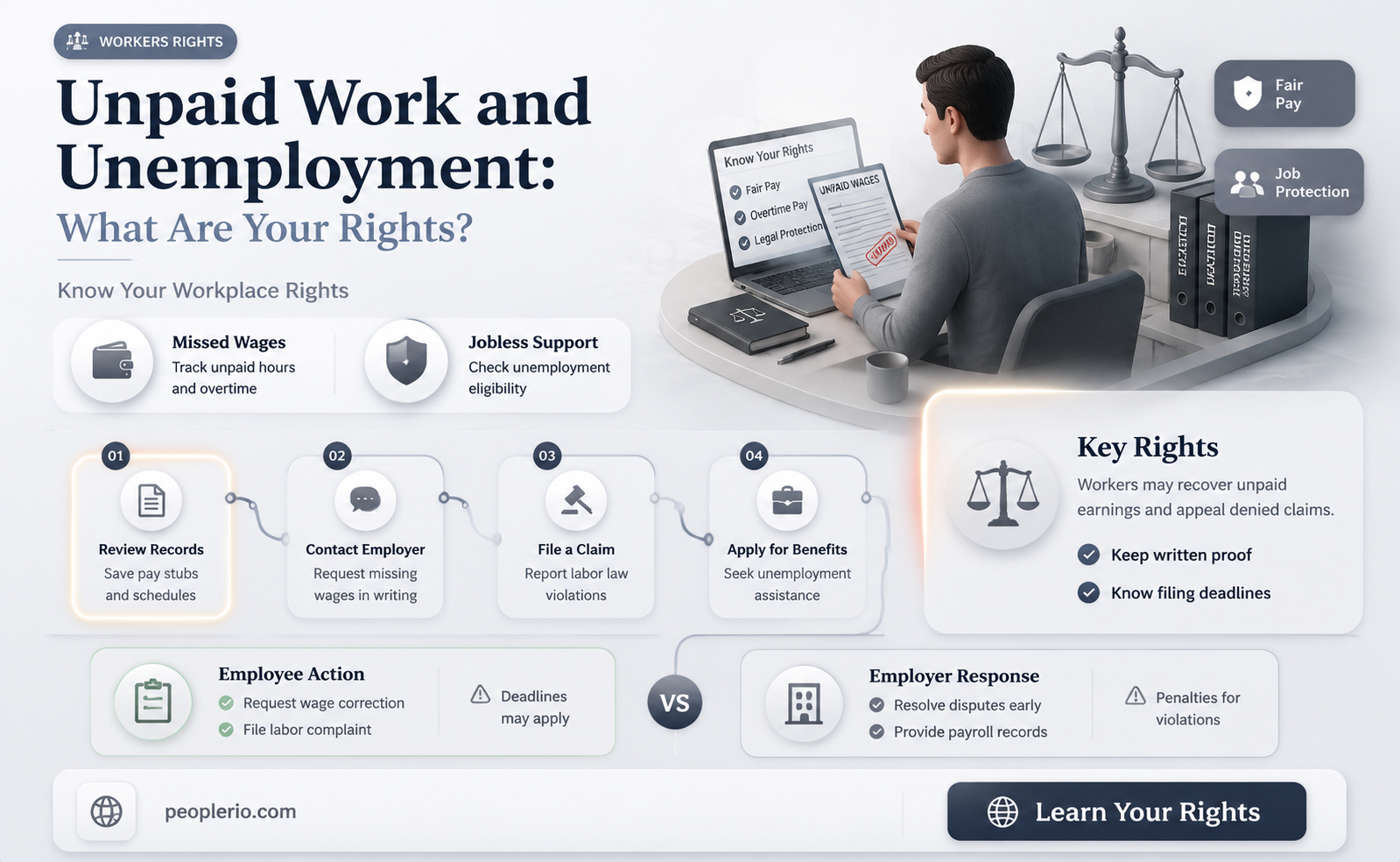 can excepted employee to work without pay get unemployment