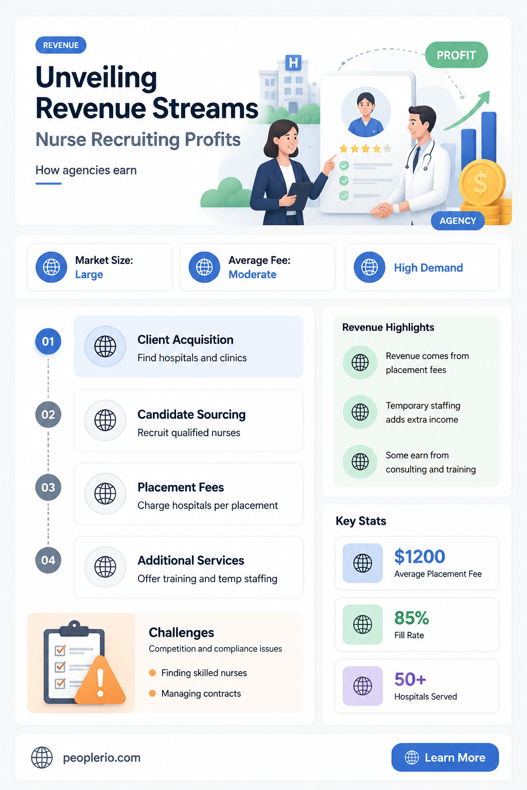 how do nurse recruiting agencies make money