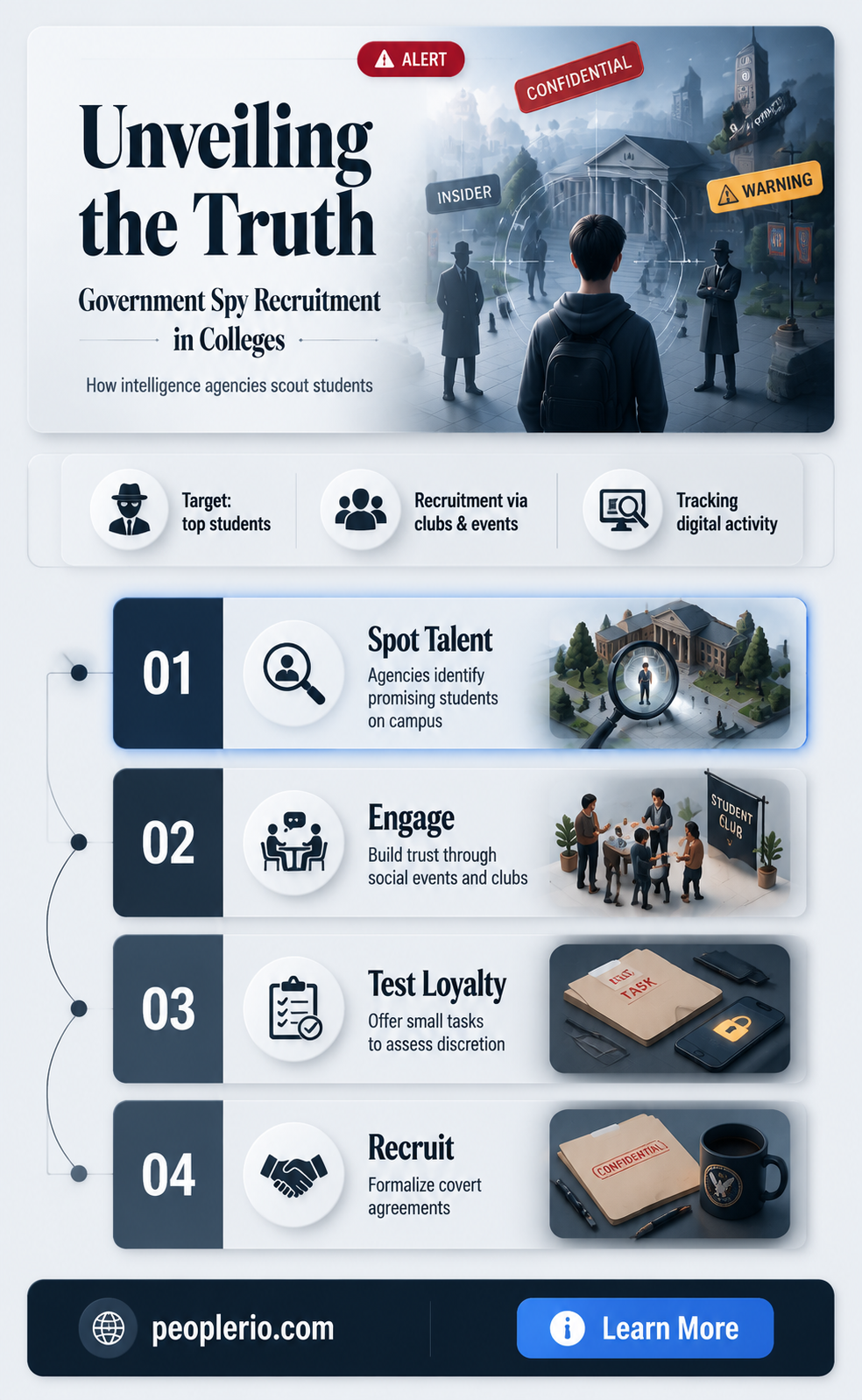 does the government recruit spies through colleges