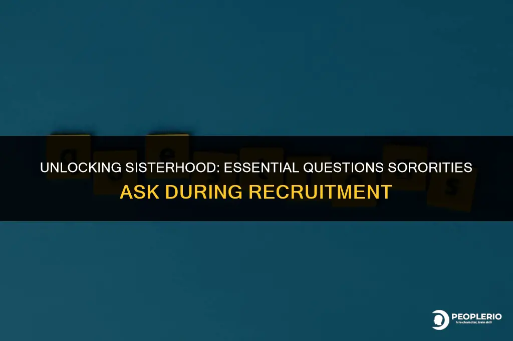 what questions do sororities ask during recruitment