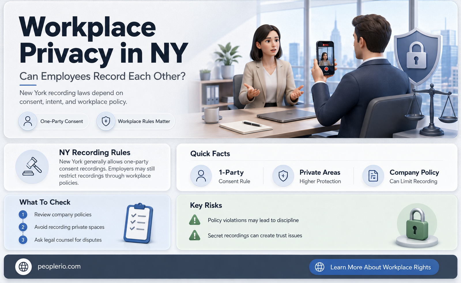 can an employee record another employee at work in ny